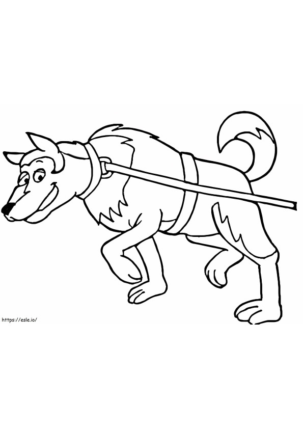 Cão de trenó para colorir
