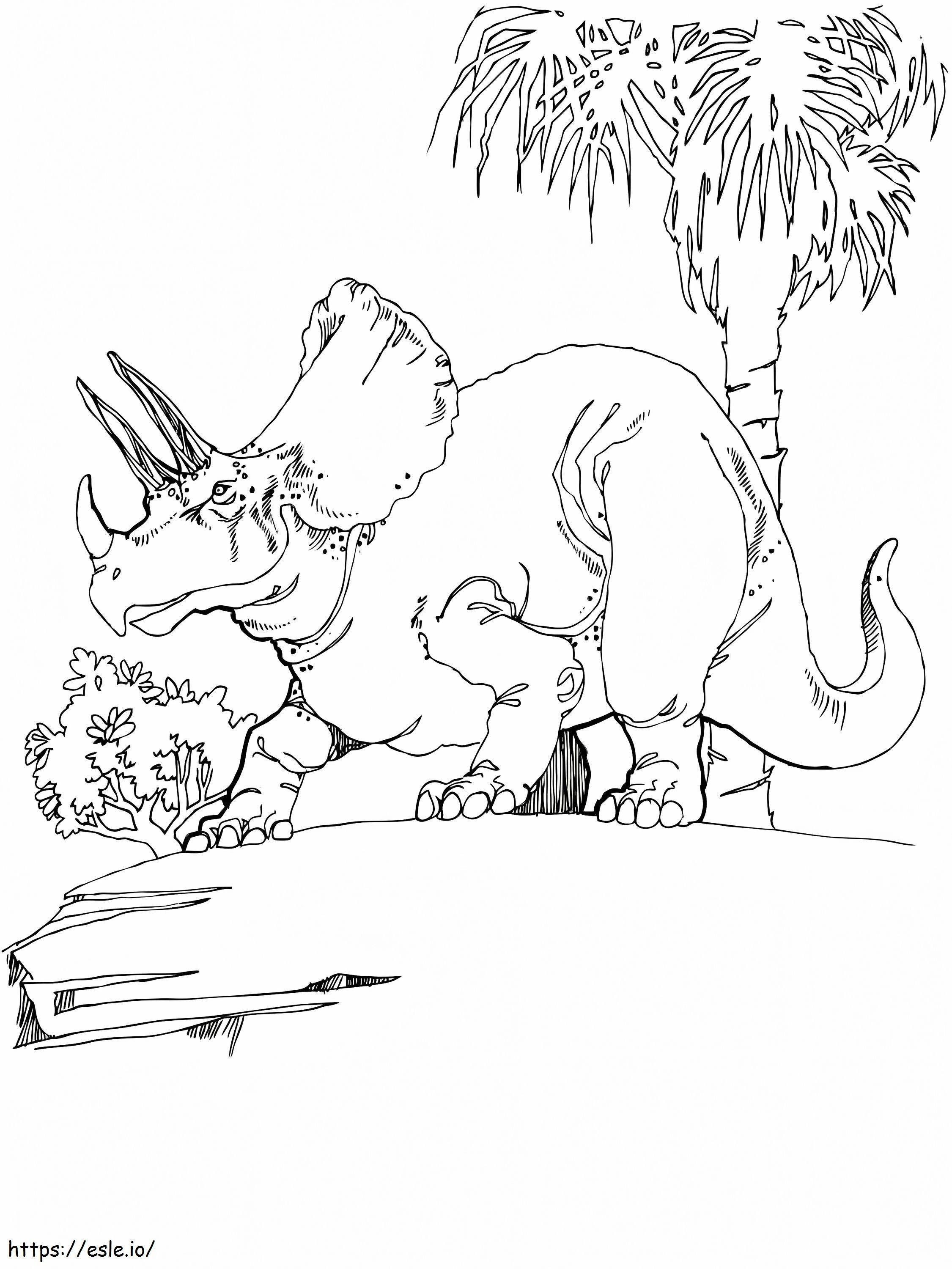 Triceratopsin väritys sivu 5 värityskuva