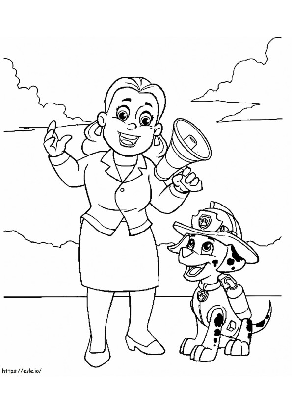 Marshall And Mayor Goodway coloring page