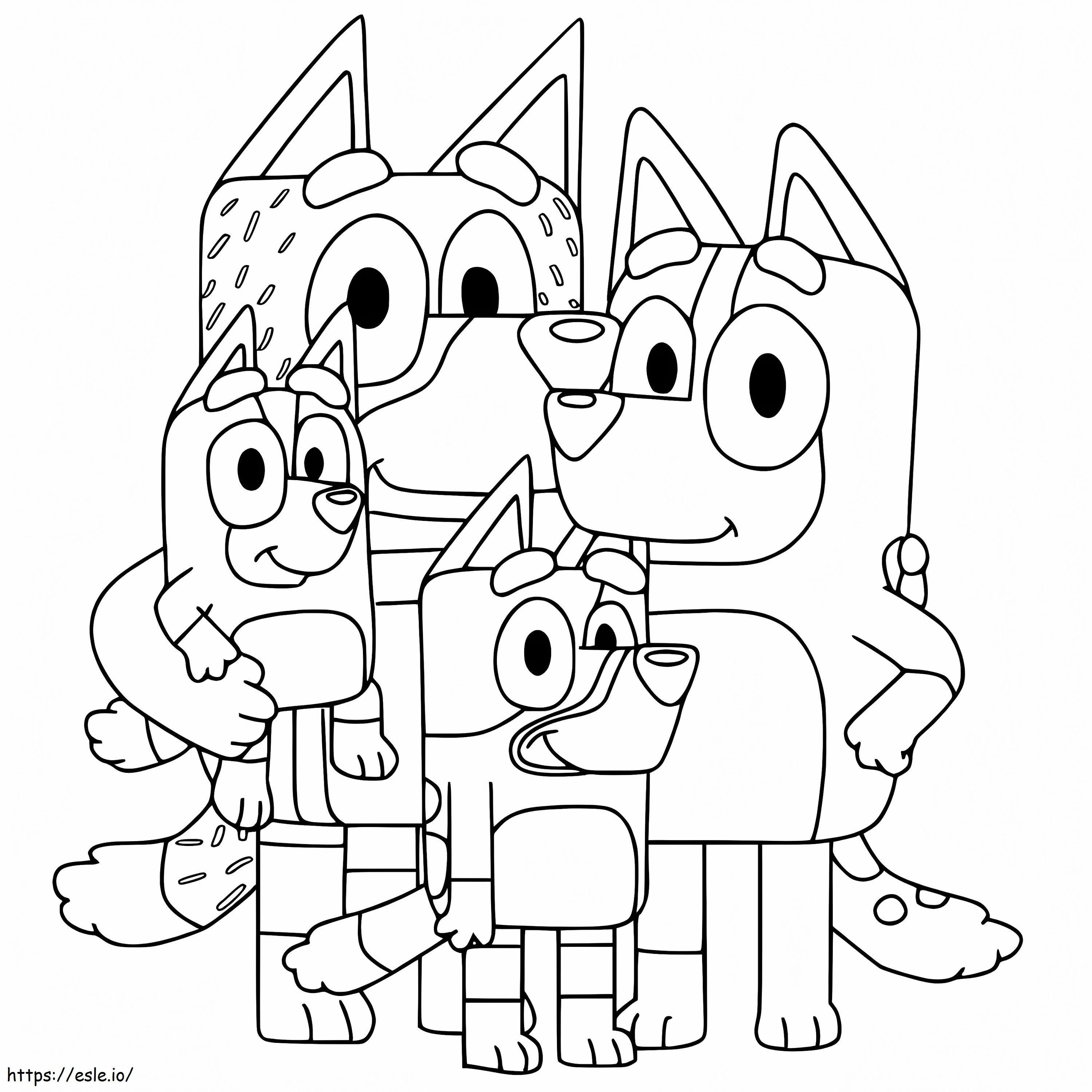 Bluey-Familie ausmalbilder