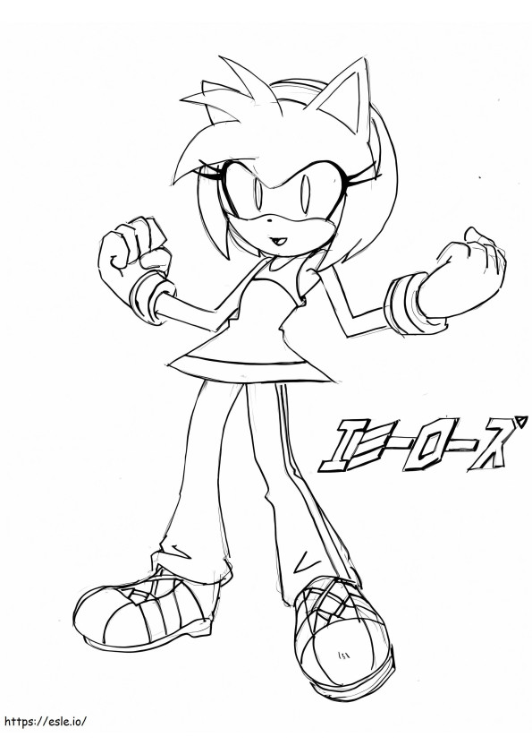 Awesome Amy Rose coloring page
