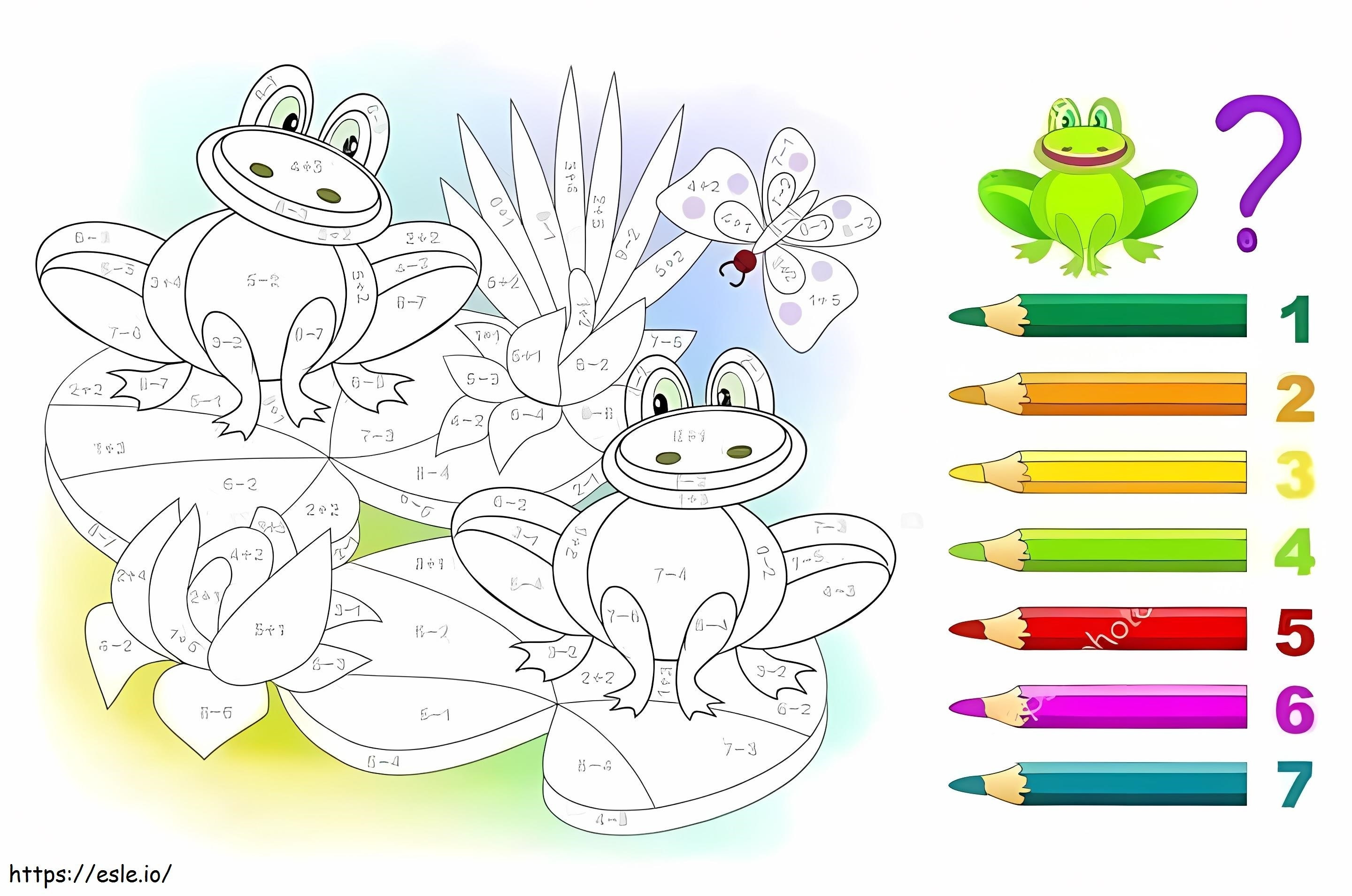 Matematyka żaby kolorowanka