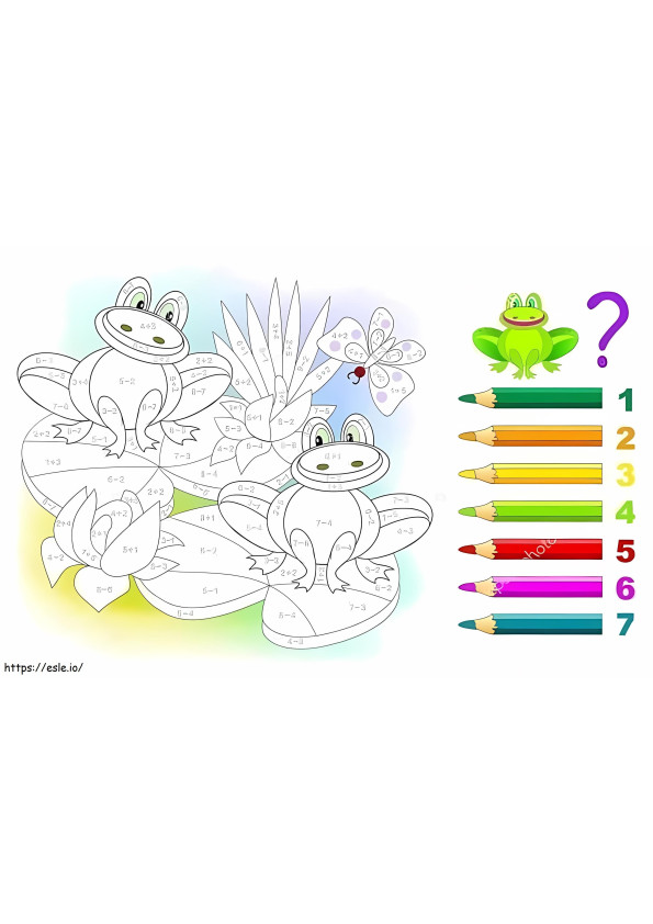 Coloriage Mathématiques de la grenouille à imprimer dessin