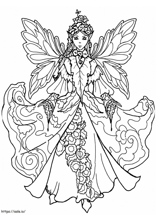 Coloriage 1584067313 Coloriage féerique pour adultes fées et licornes avec robe impressionnante arc-en-ciel licorne magique sirènes chevauchant Leona à imprimer dessin