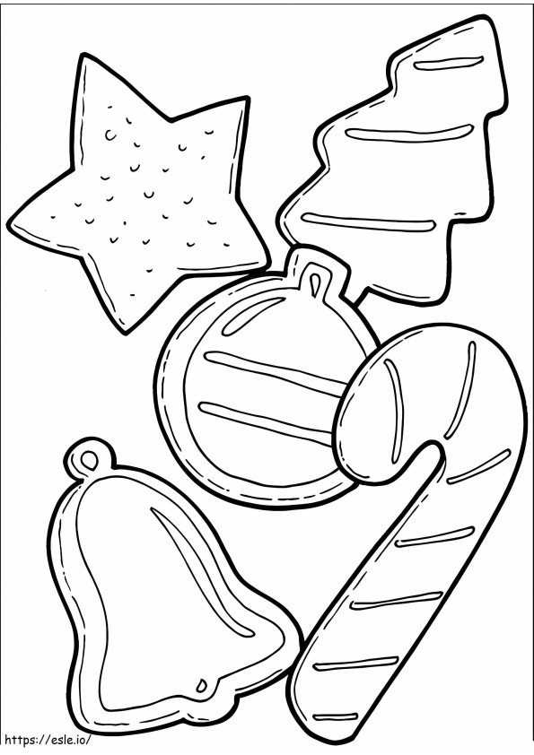 Basic Christmas Cookie coloring page