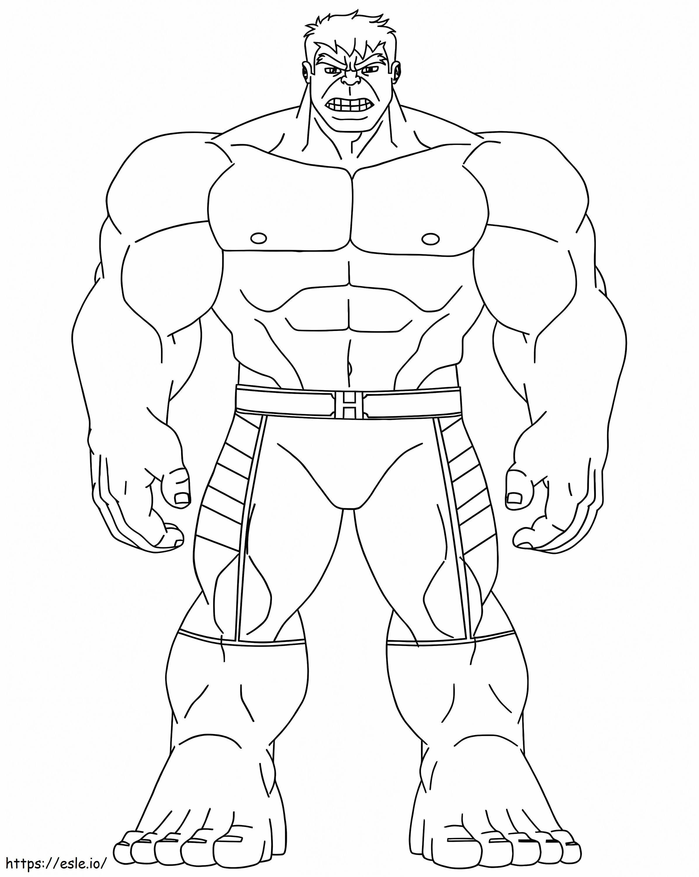 Stojący Hulk kolorowanka