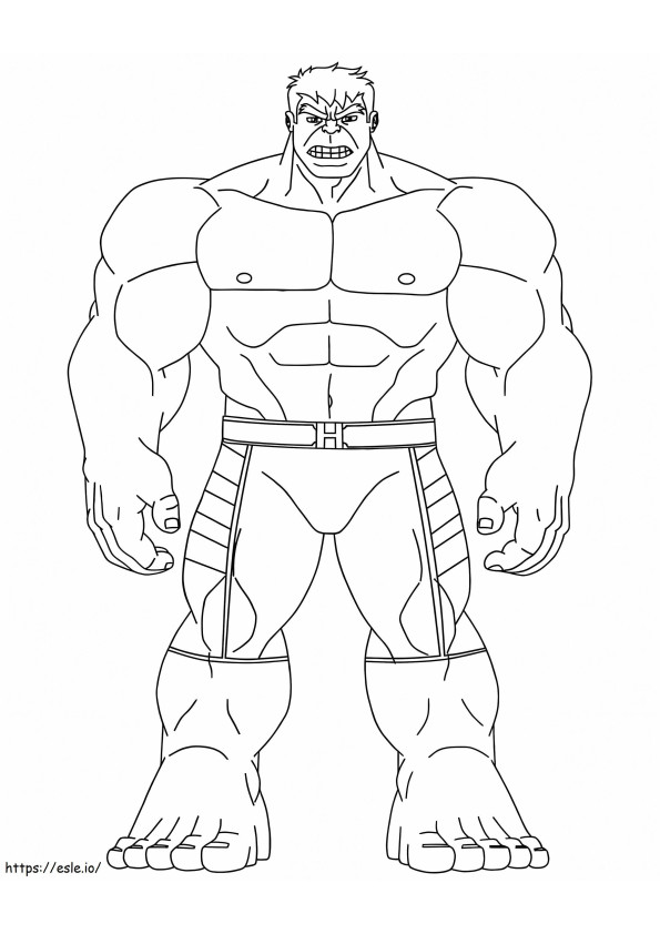Coloriage Hulk debout à imprimer dessin