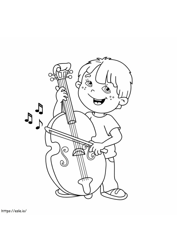 Boy Playing Musical Instruments coloring page