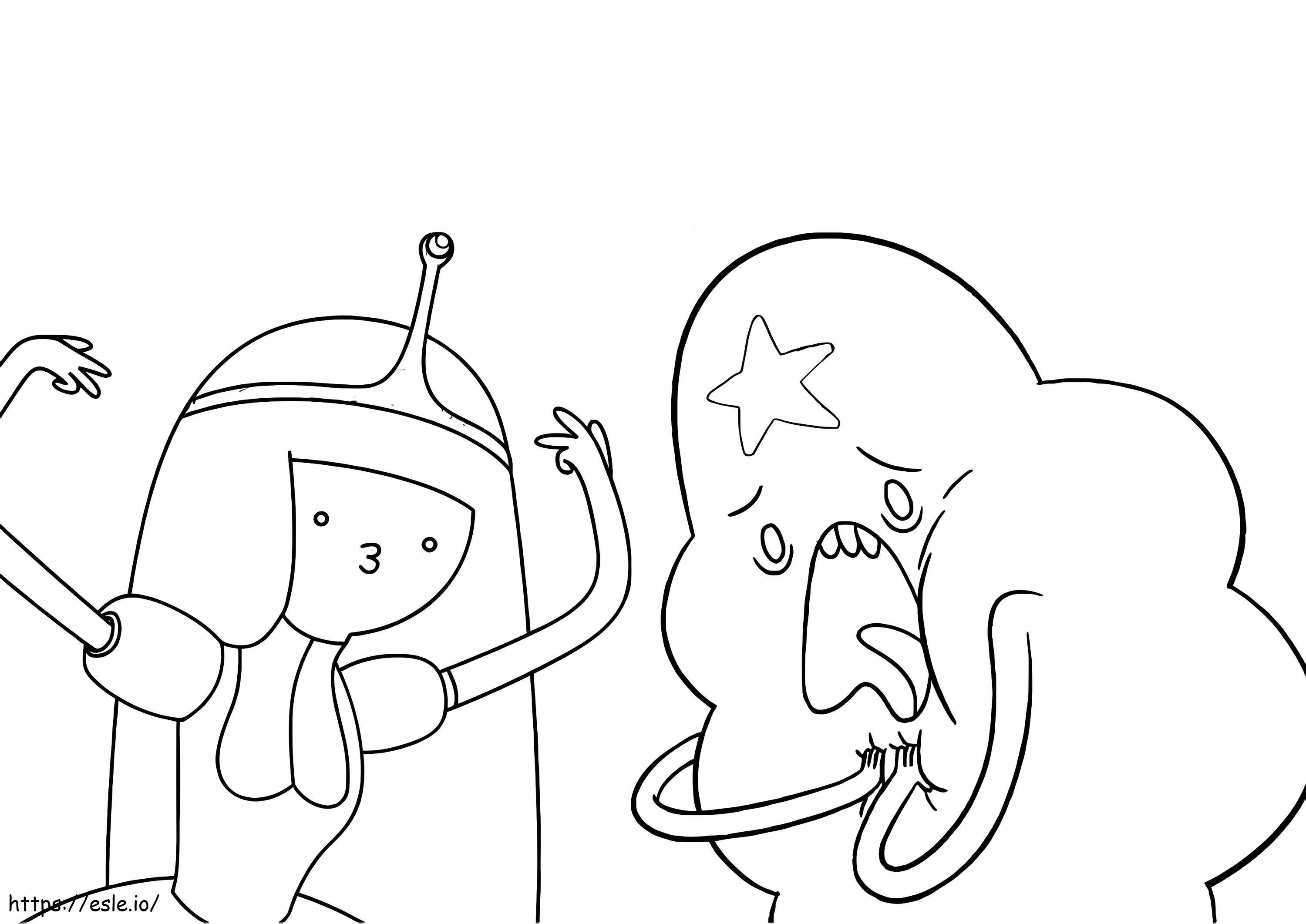 Prinses Bubblegum en Lumpy Space Princess kleurplaat kleurplaat