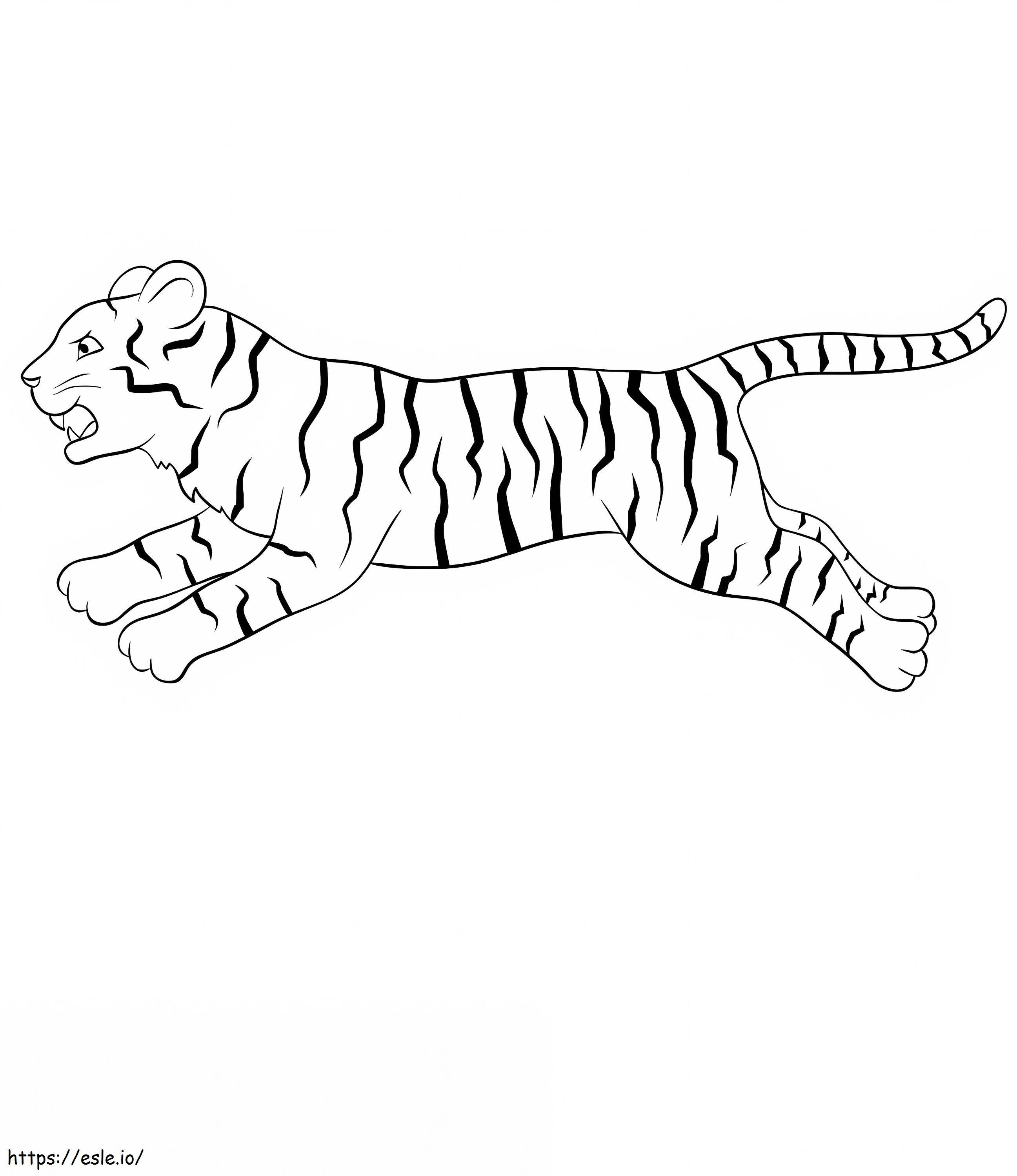 Carrera básica del tigre para colorear