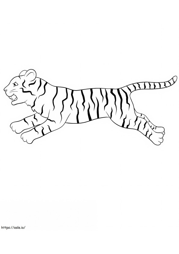 Coloriage Course de tigre de base à imprimer dessin