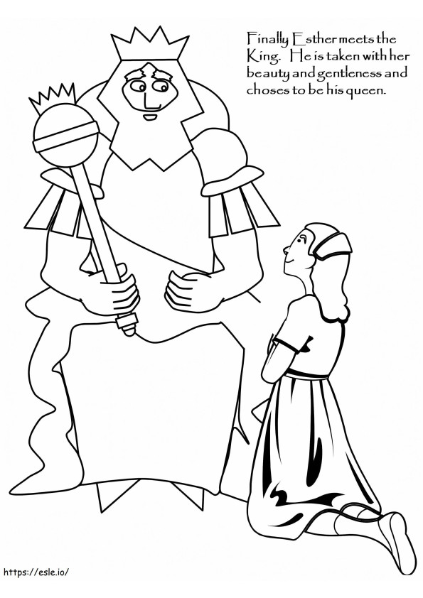 Esther Meets The King coloring page