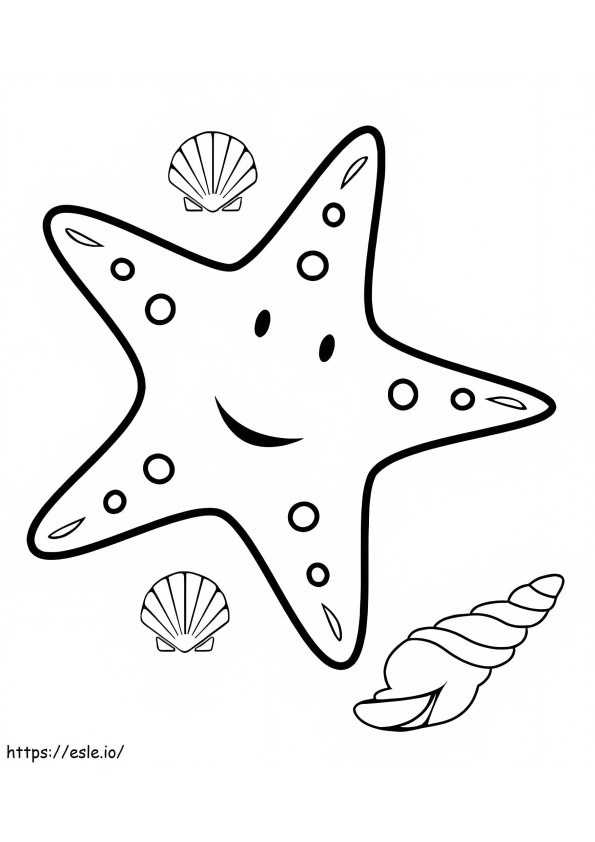 Coloriage Étoile De Mer Et Escargots De Mer Coquillages à imprimer dessin