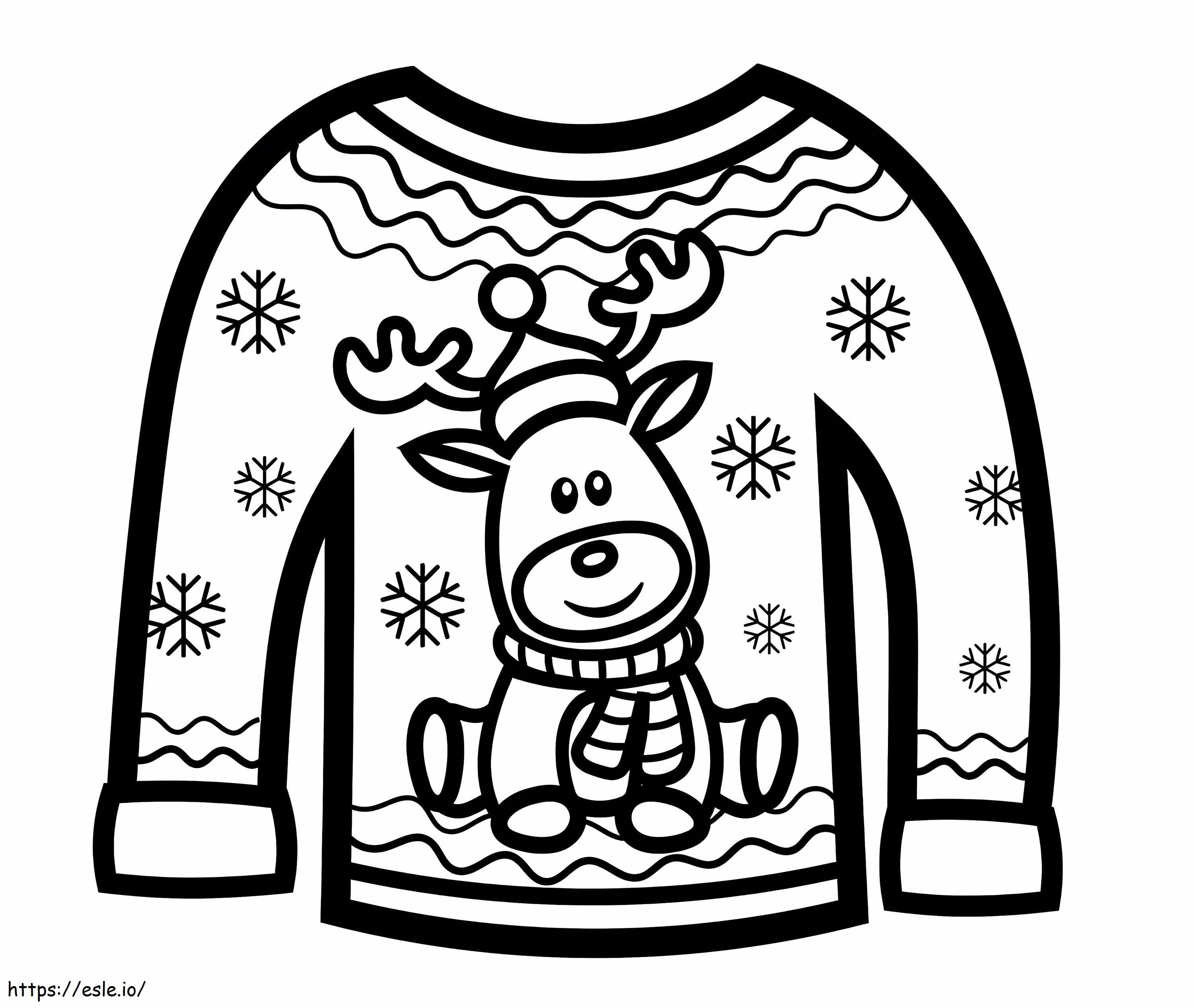 愛らしいクリスマスセーター ぬりえ - 塗り絵