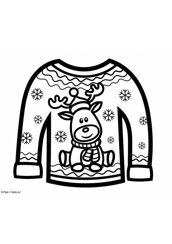 Sweater Natal yang menggemaskan Gambar Mewarnai