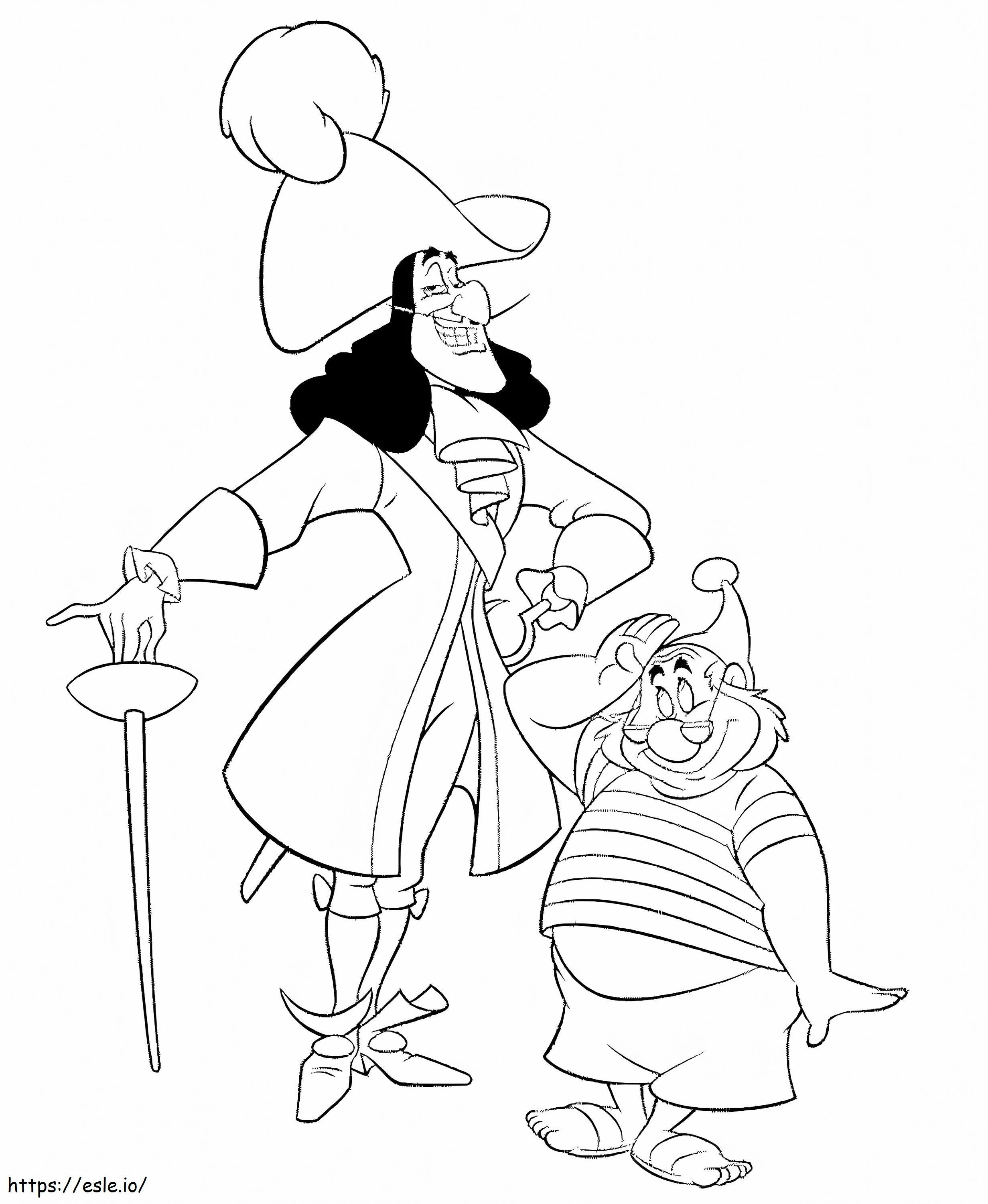 Căpitanul Hook și Smee de colorat