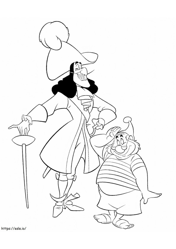 Captain Hook And Smee coloring page