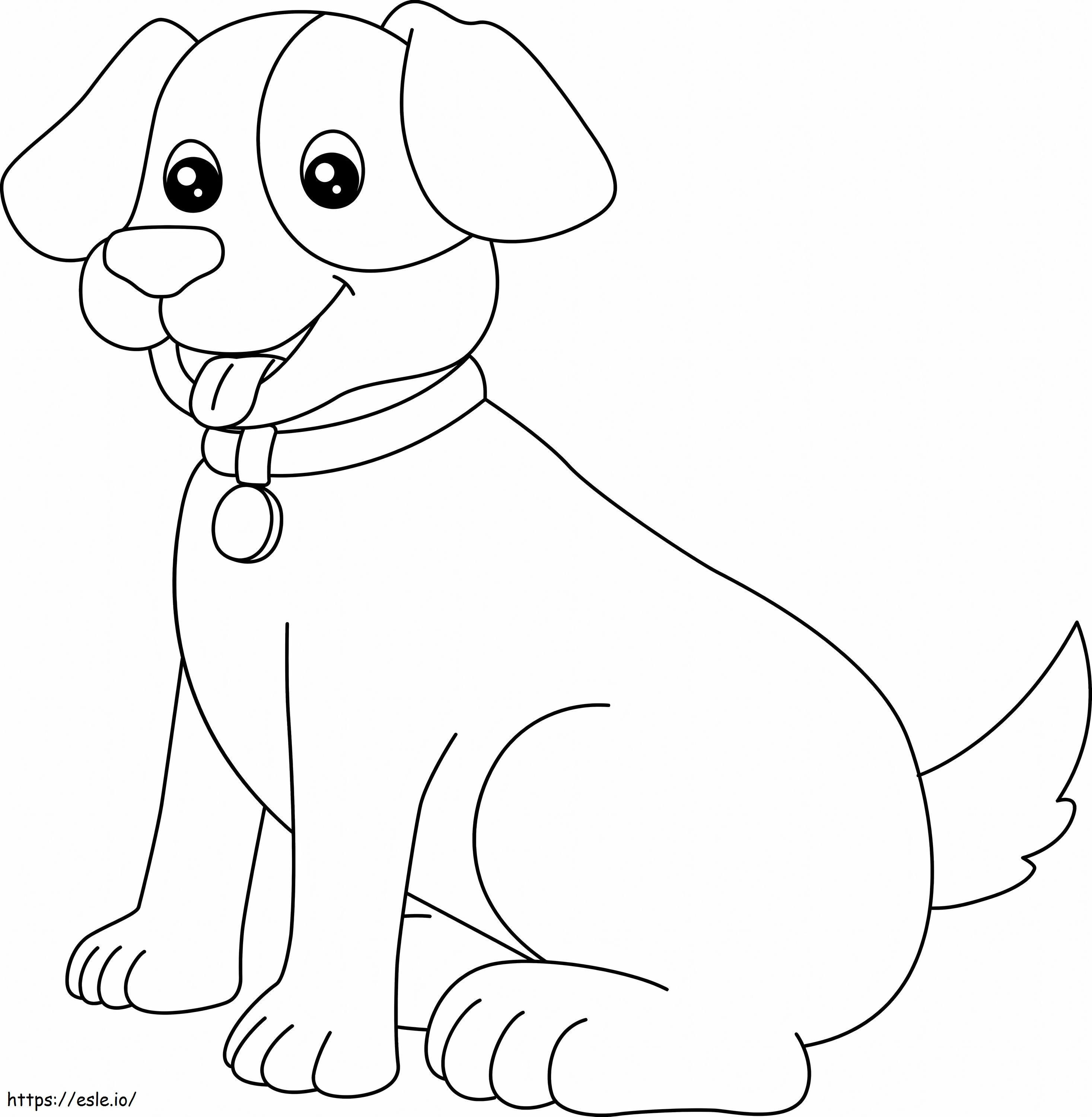 Funny Dog Sitting coloring page