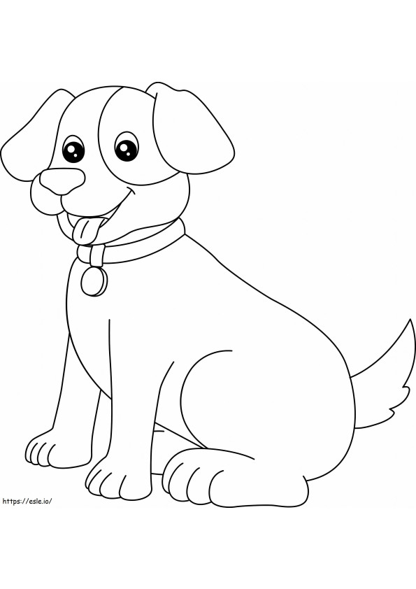 Funny Dog Sitting coloring page