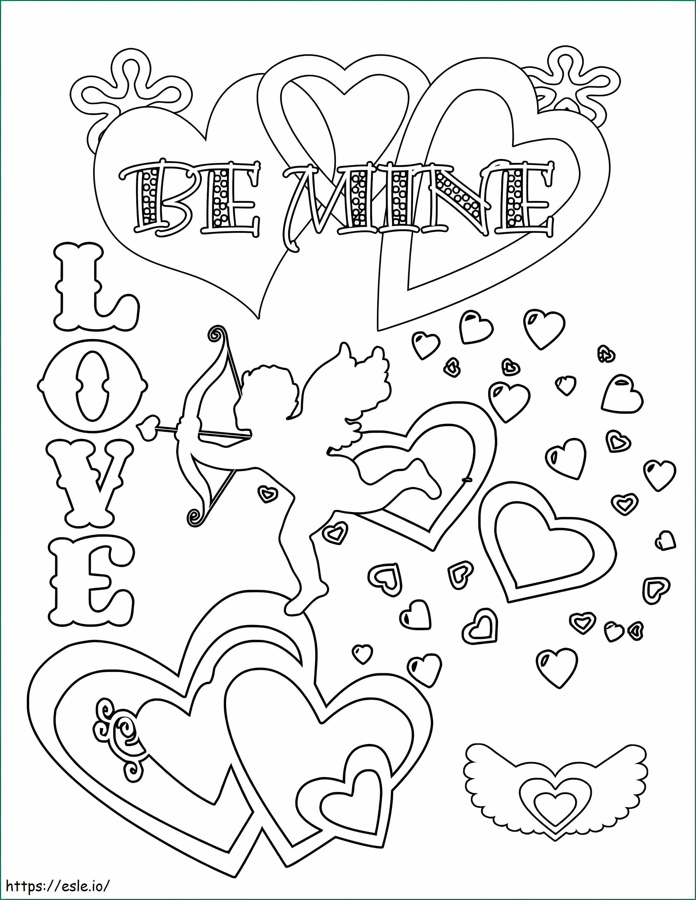 Be Mine Valentines Day coloring page