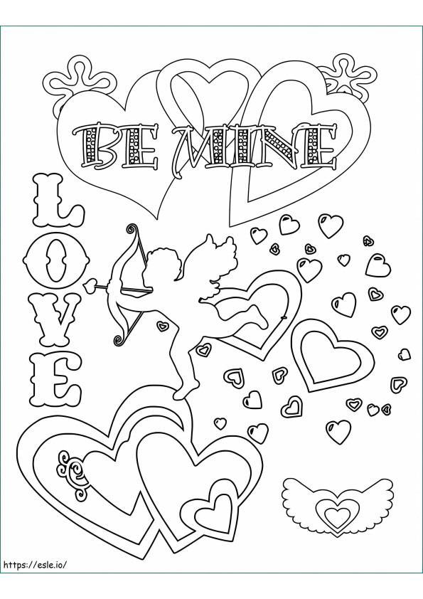 Be Mine Valentines Day coloring page