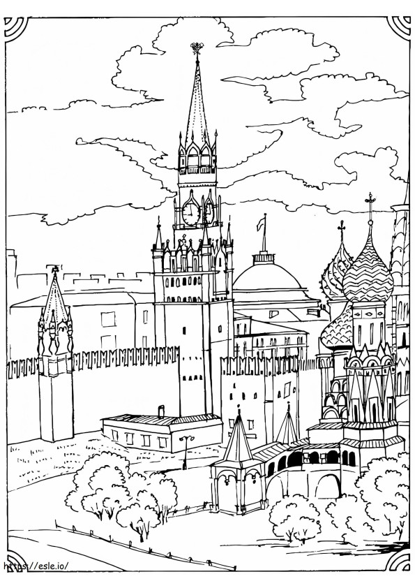Torre Spasskaya 1 para colorir