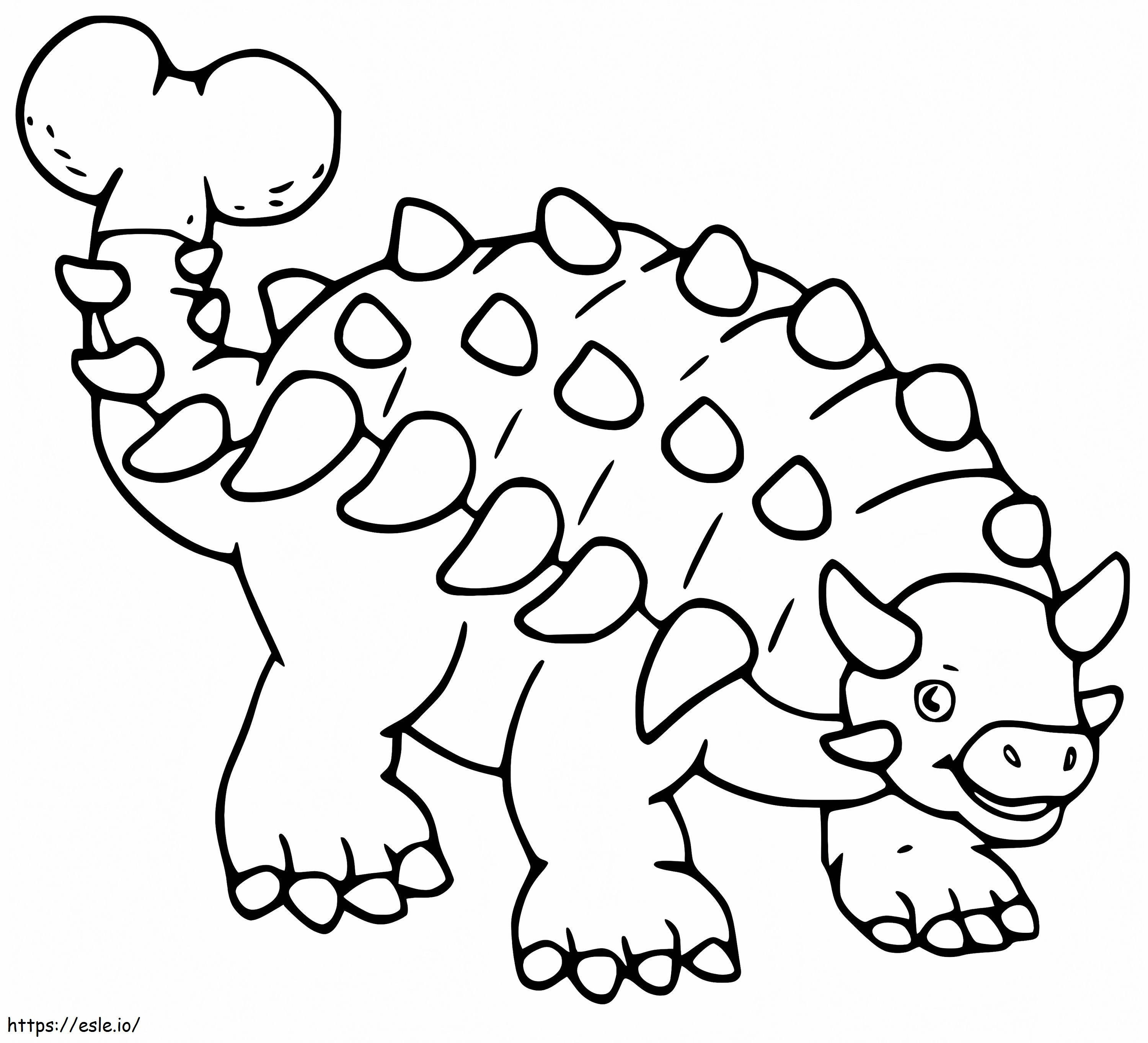 Adorable Ankylosaurus coloring page