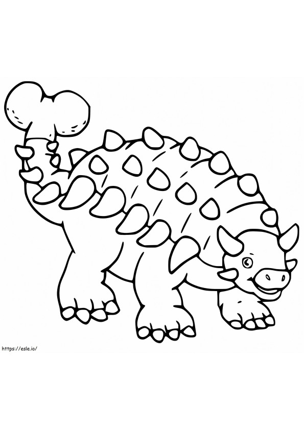 Coloriage Adorable Ankylosaure à imprimer dessin