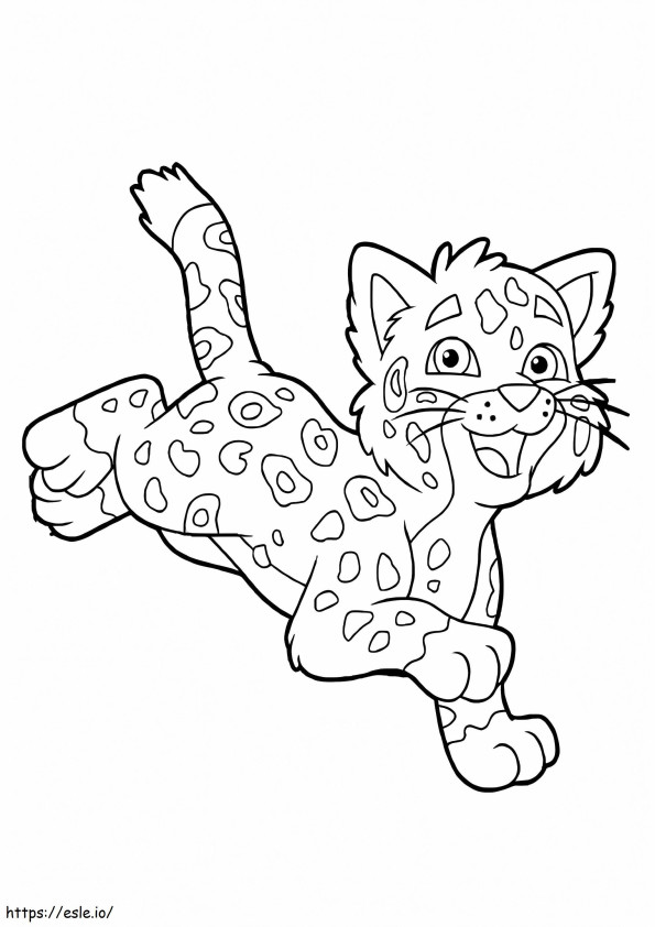 Baby Cheetah Jumping coloring page