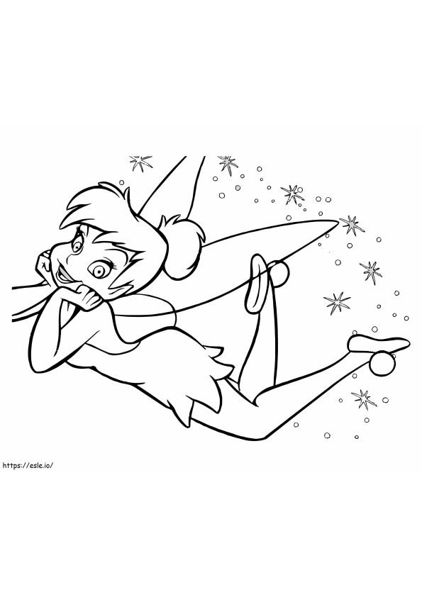 Tinkerbell Lying Down coloring page