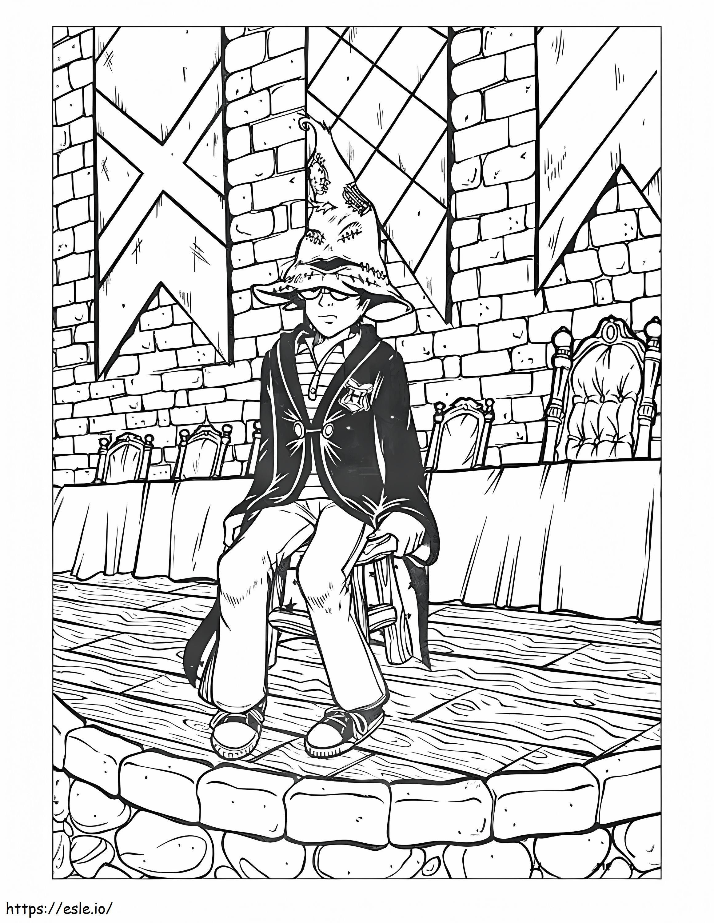 Harry Potter With Witch Hat coloring page