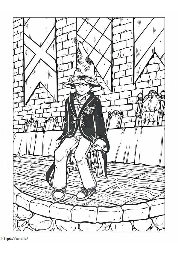 Harry Potter With Witch Hat coloring page