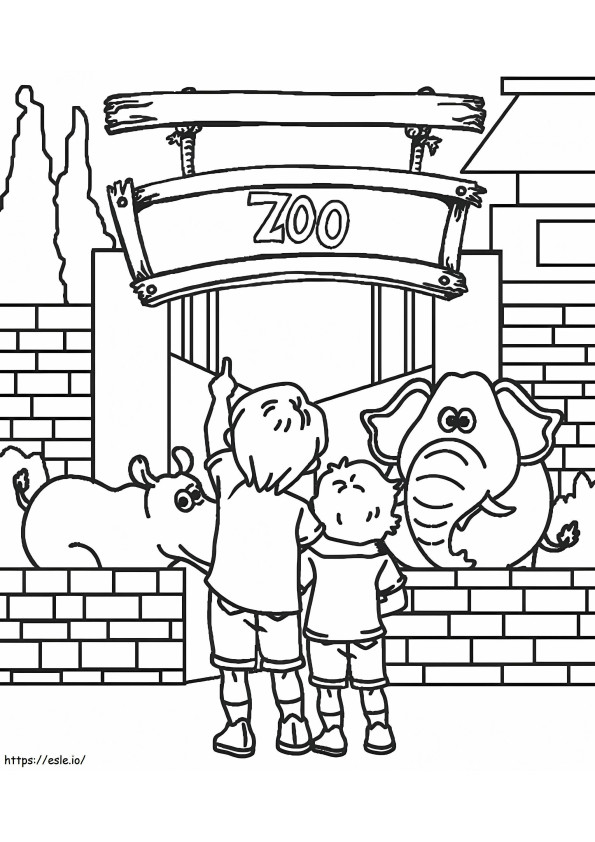 Coloriage Zoo imprimable à imprimer dessin