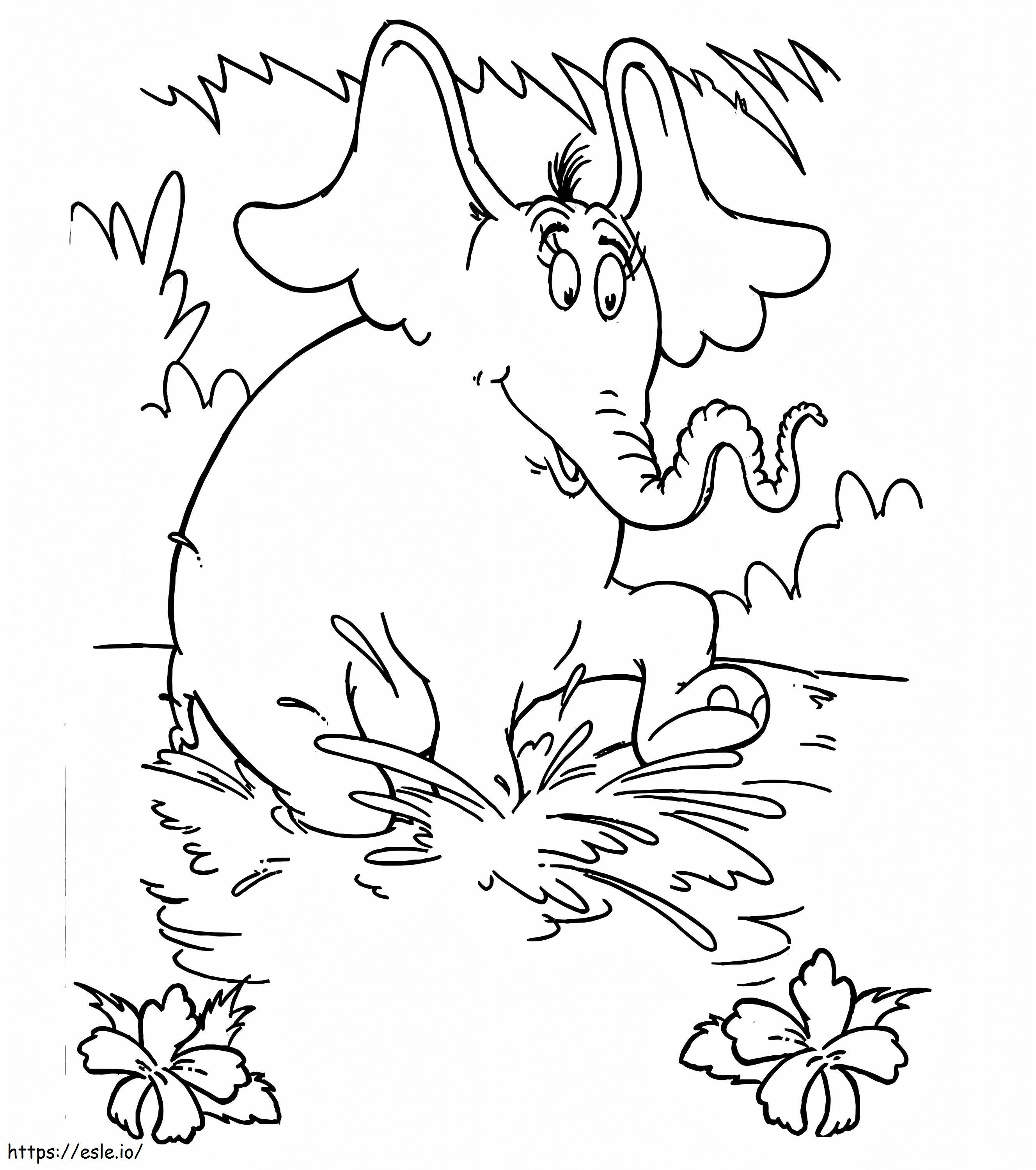 Horton corriendo para colorear