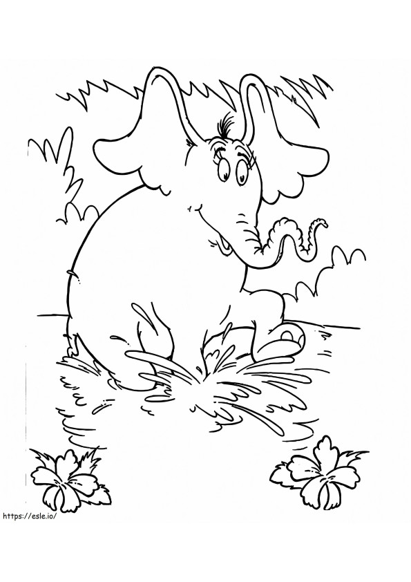 Horton Running coloring page