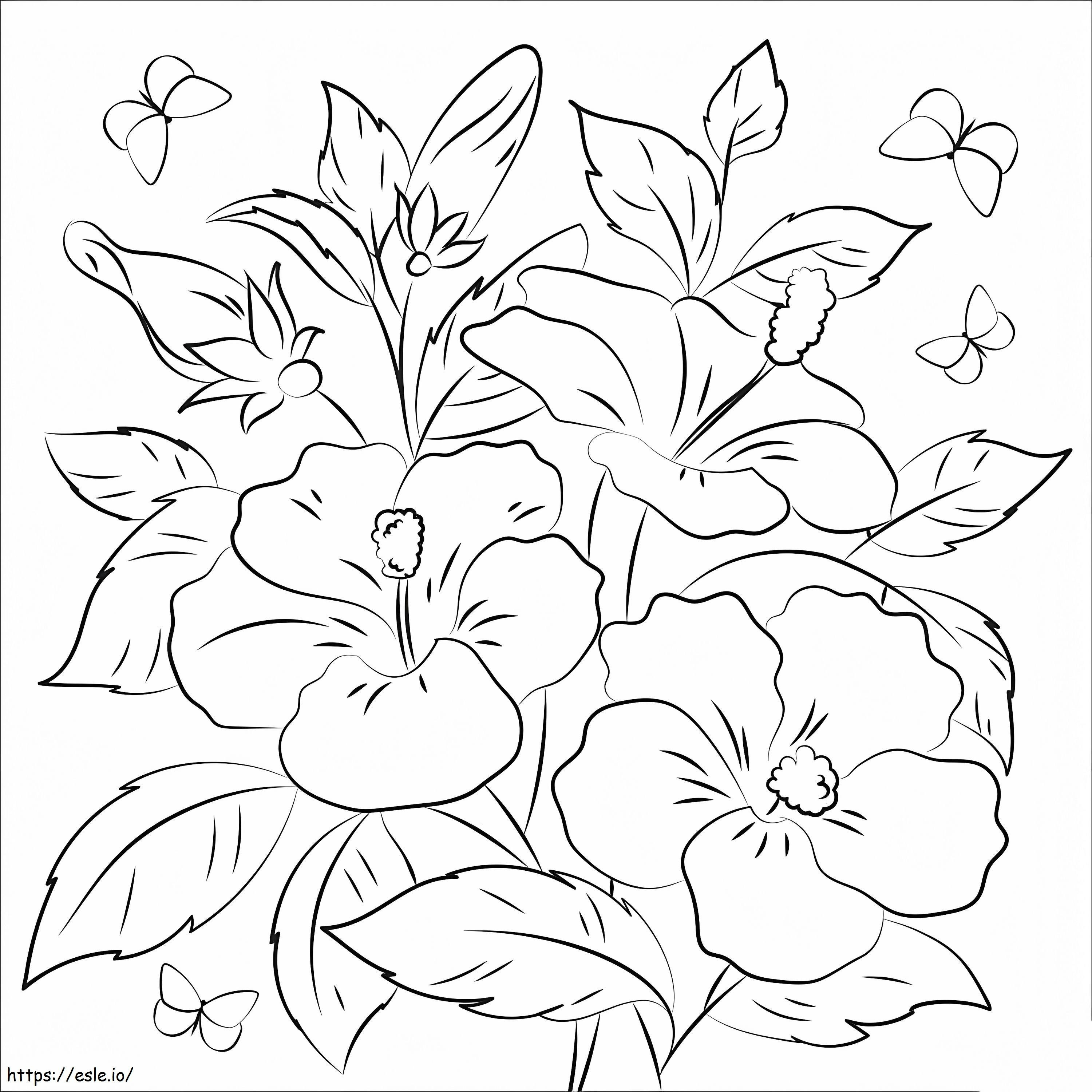 Hibiscus 7 värityskuva