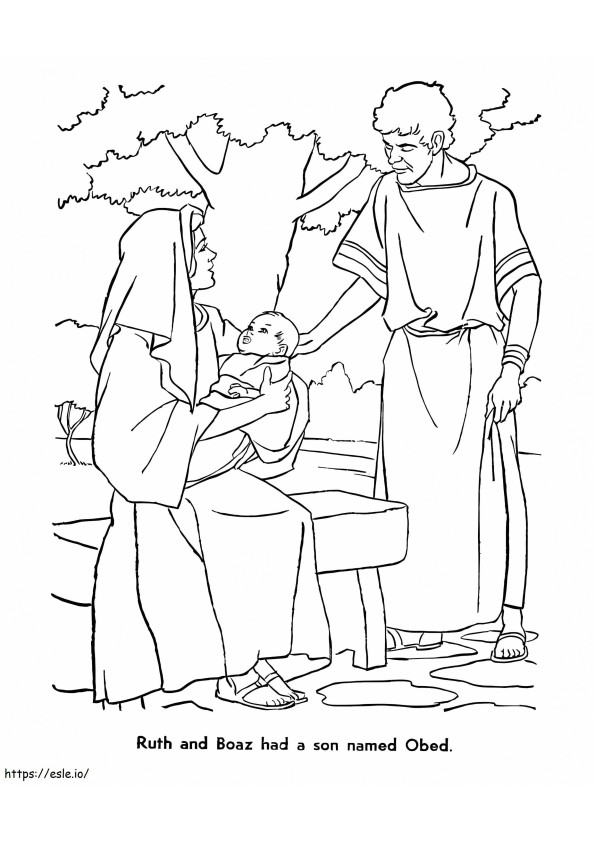 Rute e Boaz para colorir