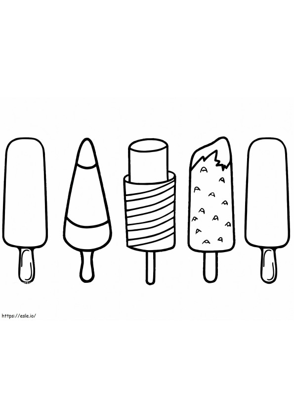 Popsicles coloring page