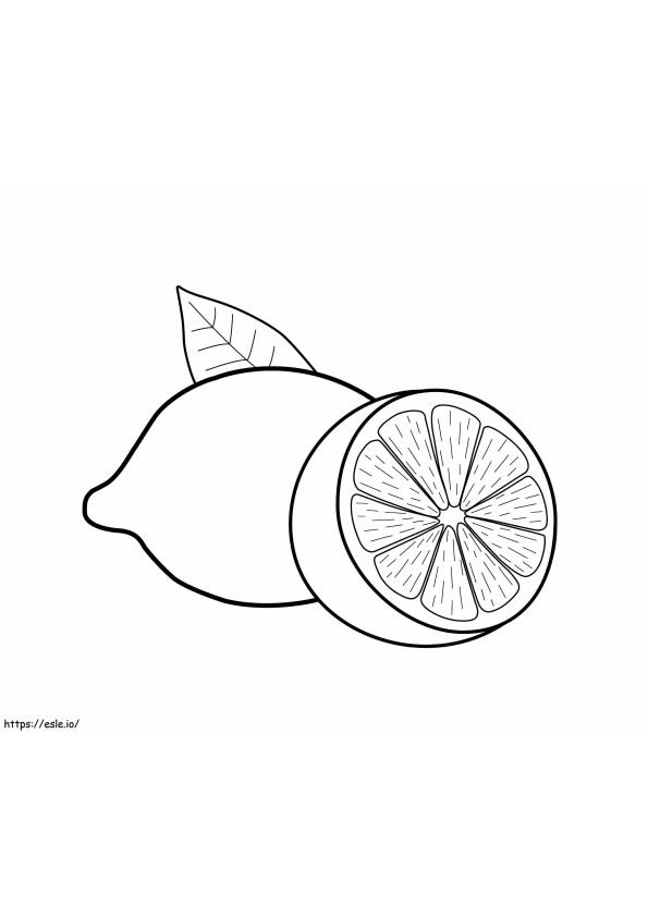 Coloriage Un citron et un demi citron à imprimer dessin