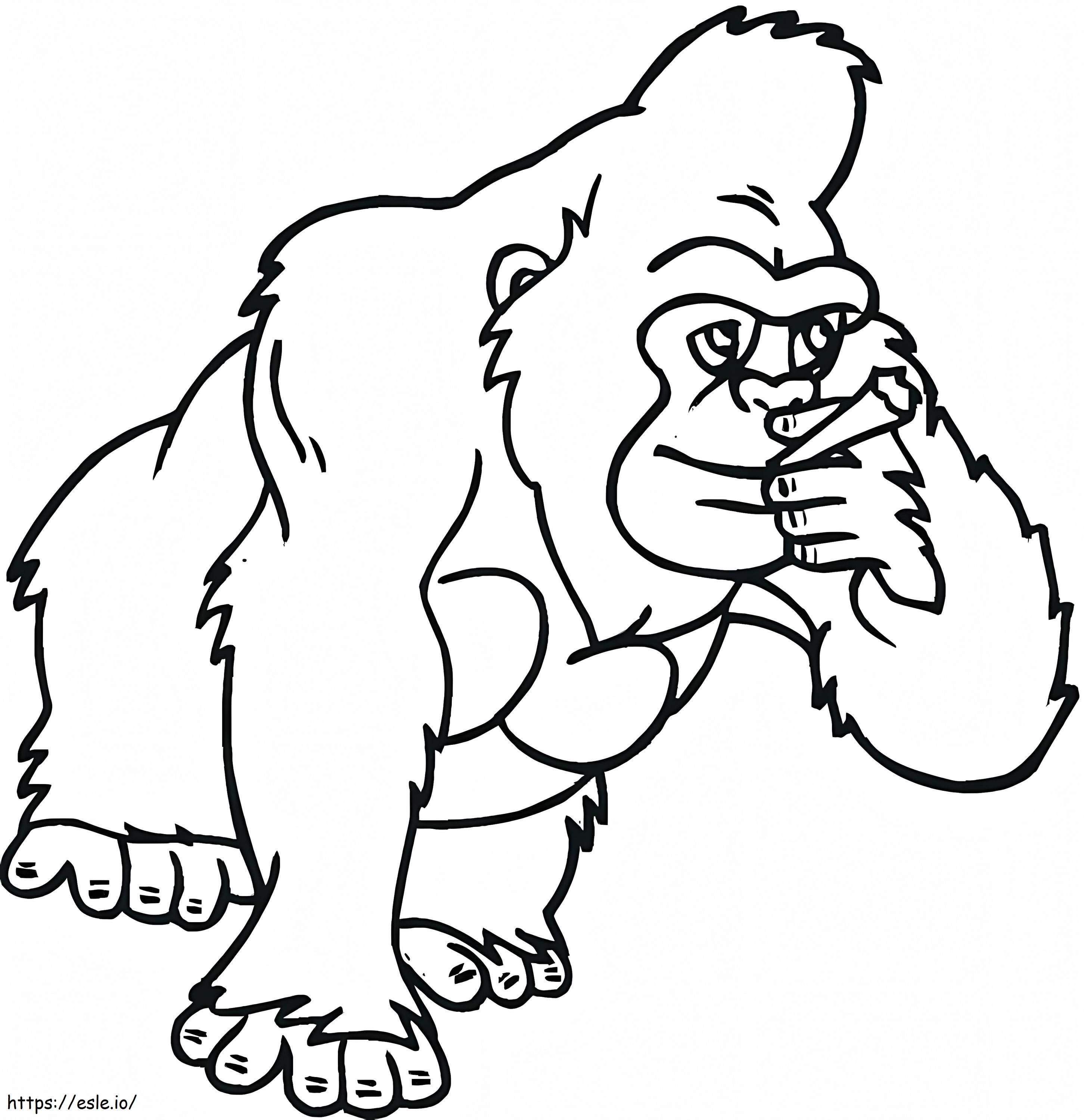 Maimuță de desene animate care fumează de colorat