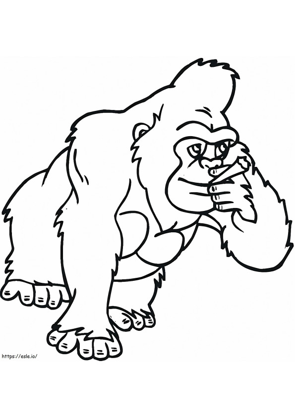 Maimuță de desene animate care fumează de colorat