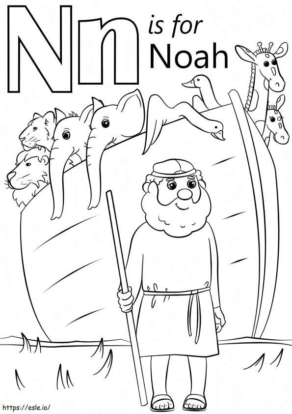 Noah-Buchstabe N ausmalbilder