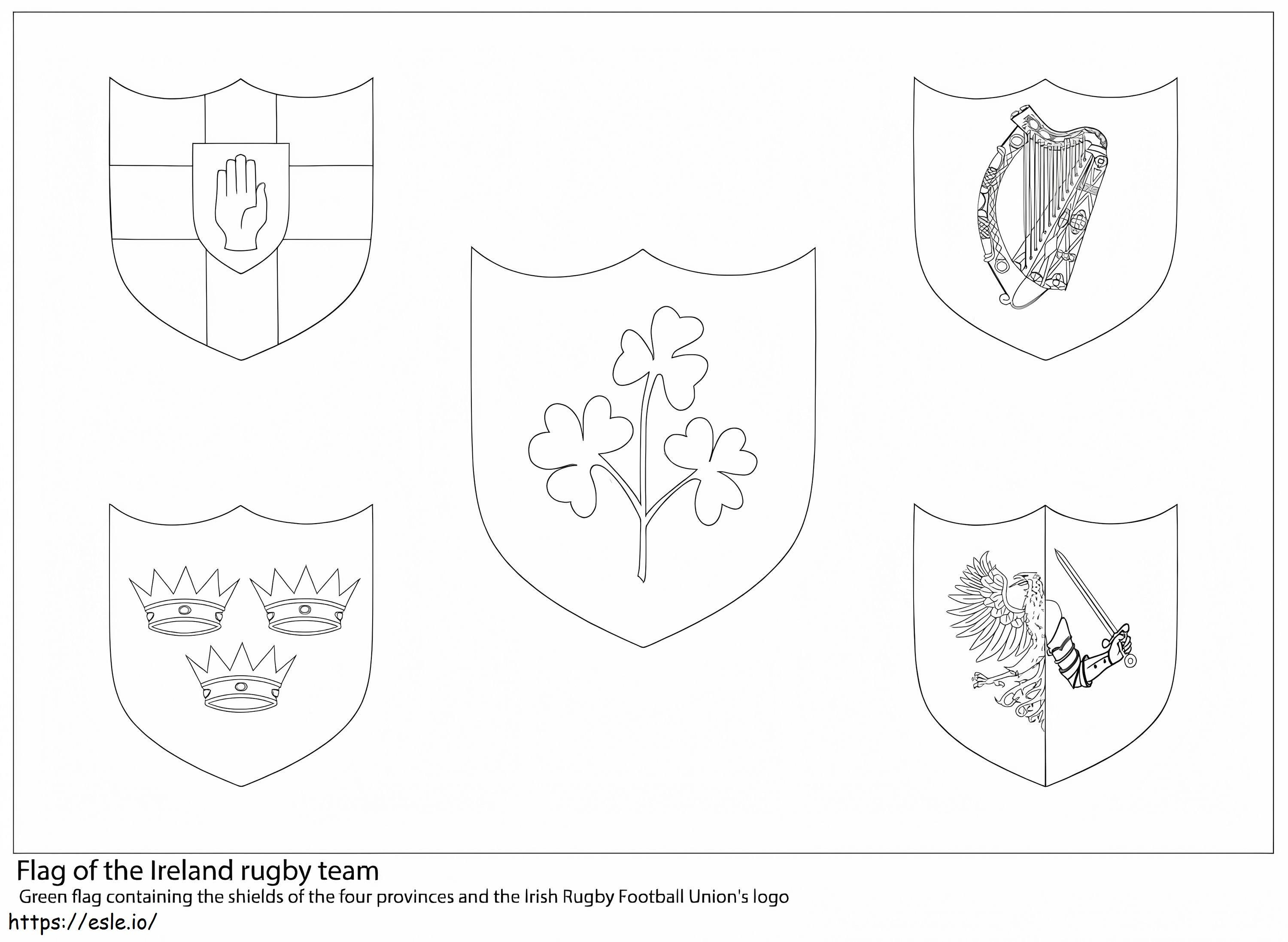 Flag Of The Ireland Rugby Team coloring page