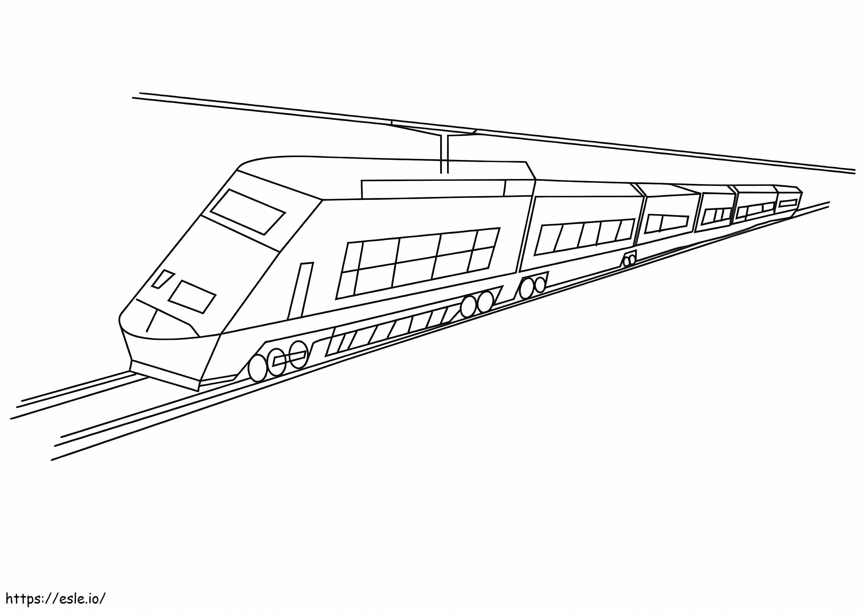 Coloriage Train de voyageurs gratuit à imprimer dessin