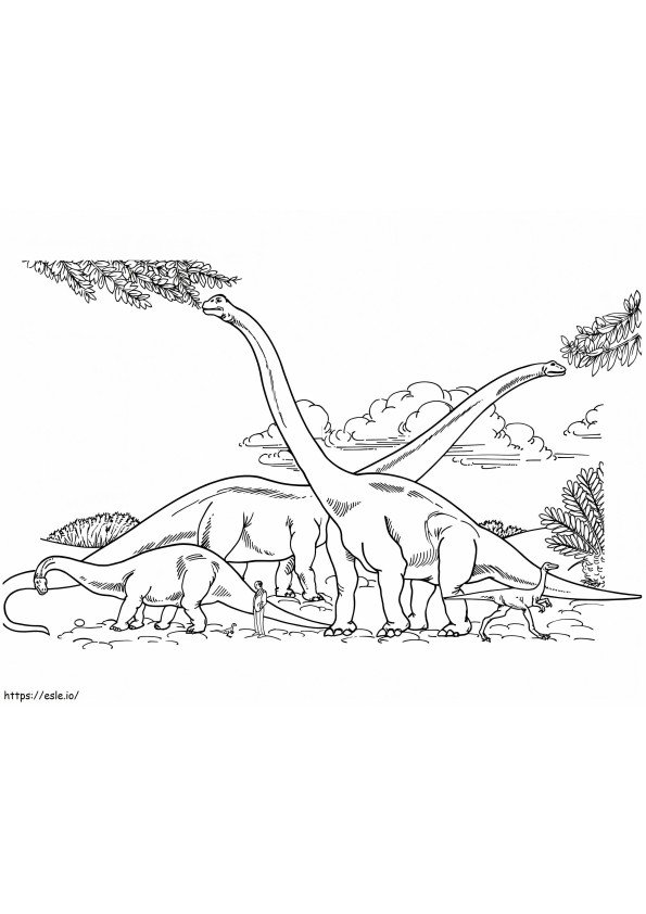 Brachiosaurus yang dapat dicetak Gambar Mewarnai