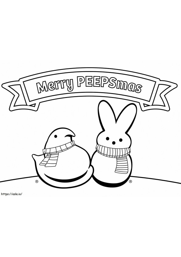 Merry Peepsmas coloring page
