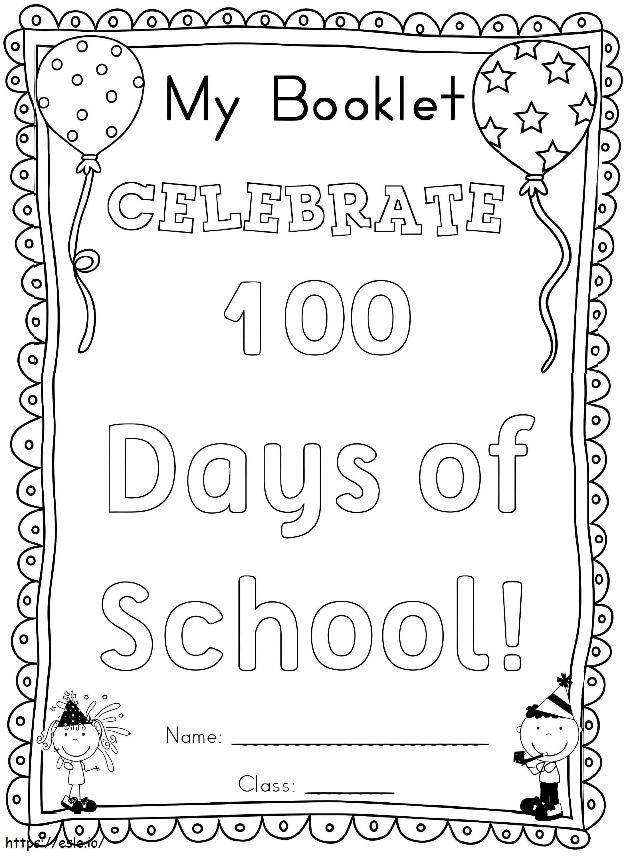 Juhlista 100 koulupäivää värityskuva