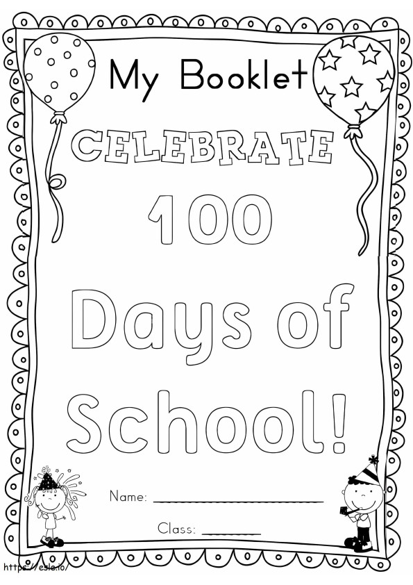 Festeggia i 100 giorni di scuola da colorare