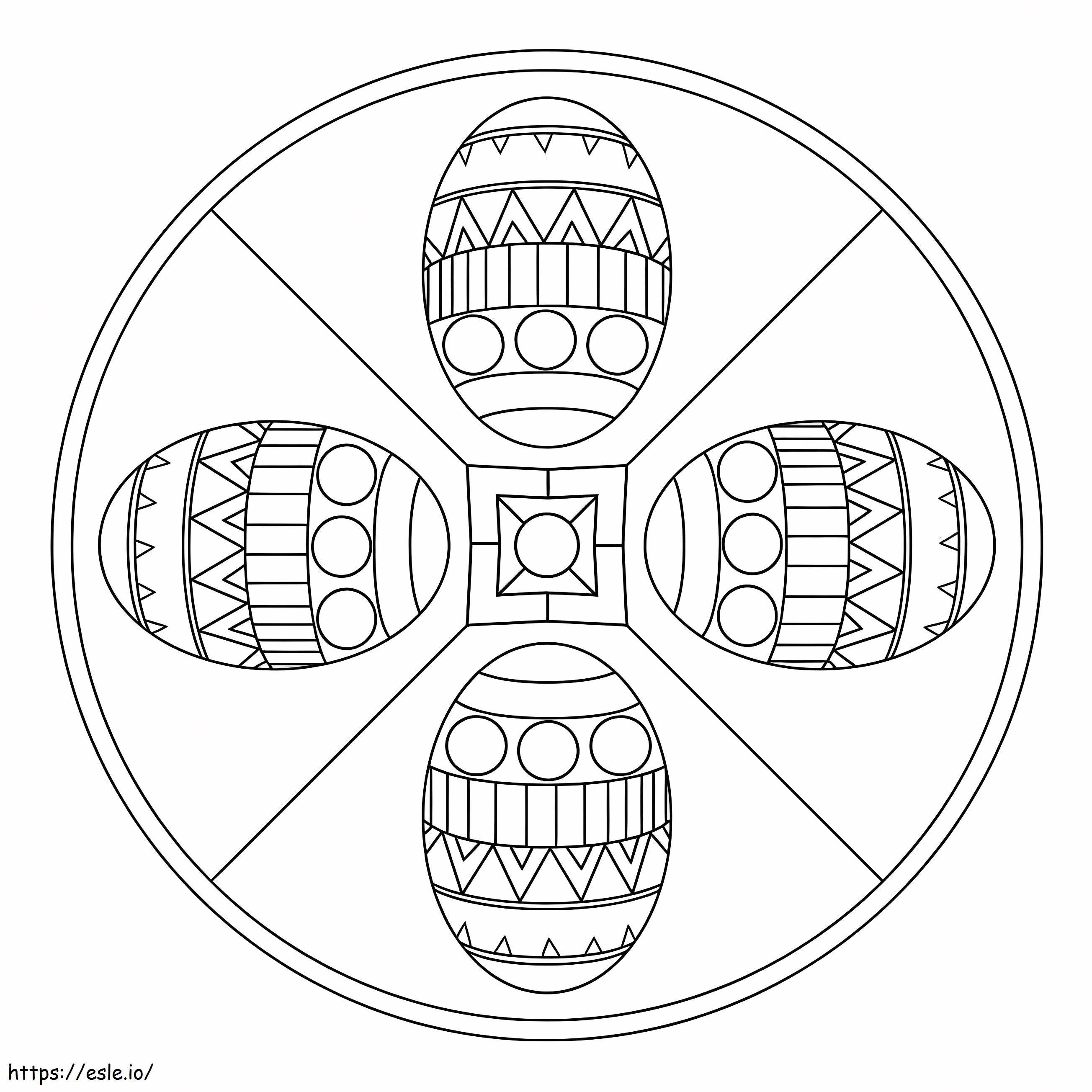 Coloriage Mandala de Pâques 9 à imprimer dessin
