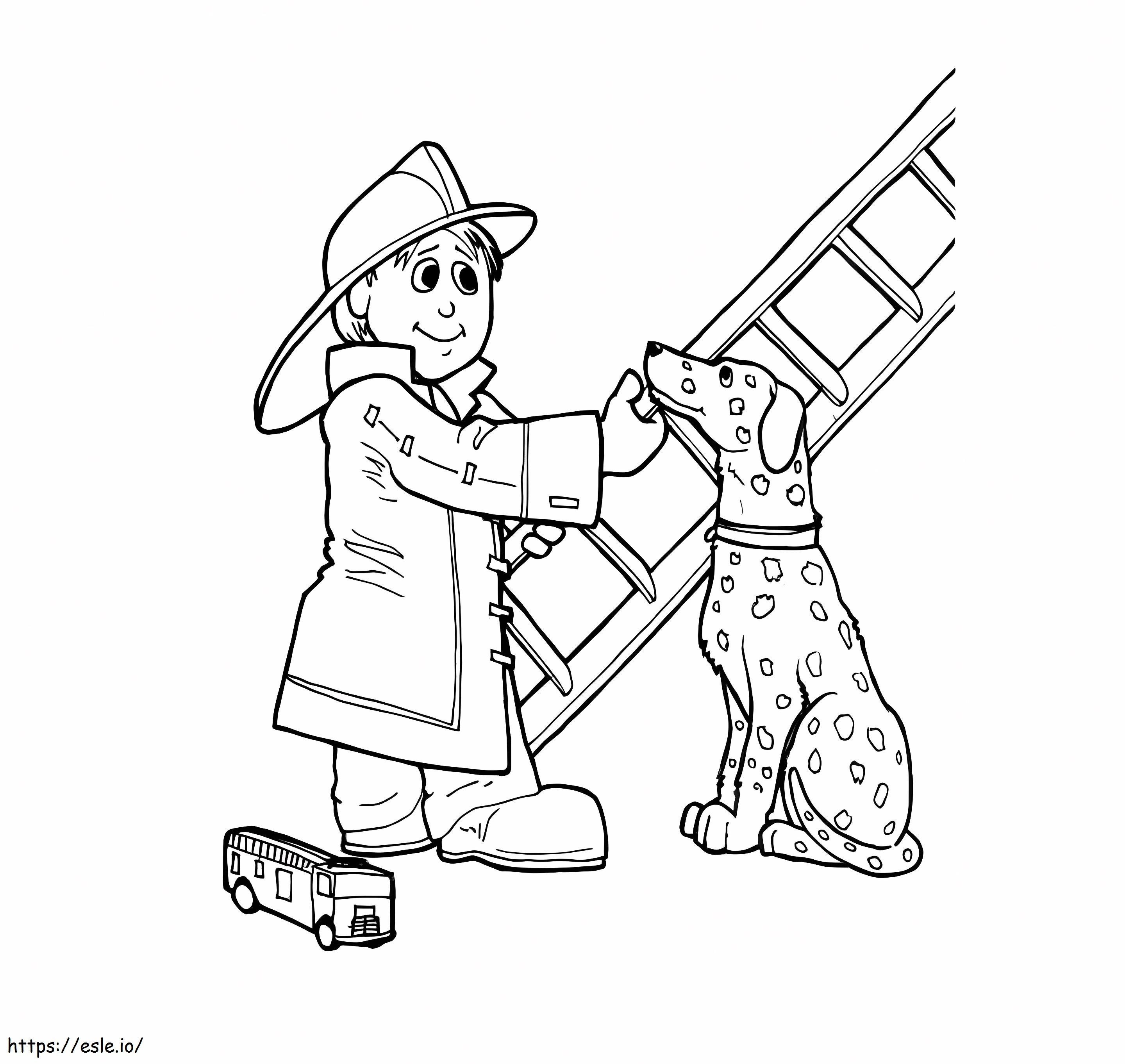 ジェームズ・ジョーンズと犬 ぬりえ - 塗り絵